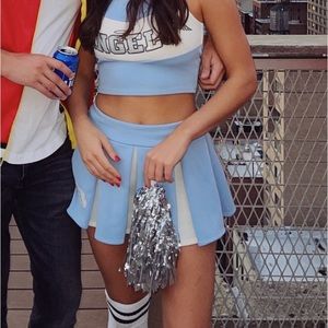 Sexy Angel Cheerleading Halloween Costume (Top, skirt, knee high socks)
